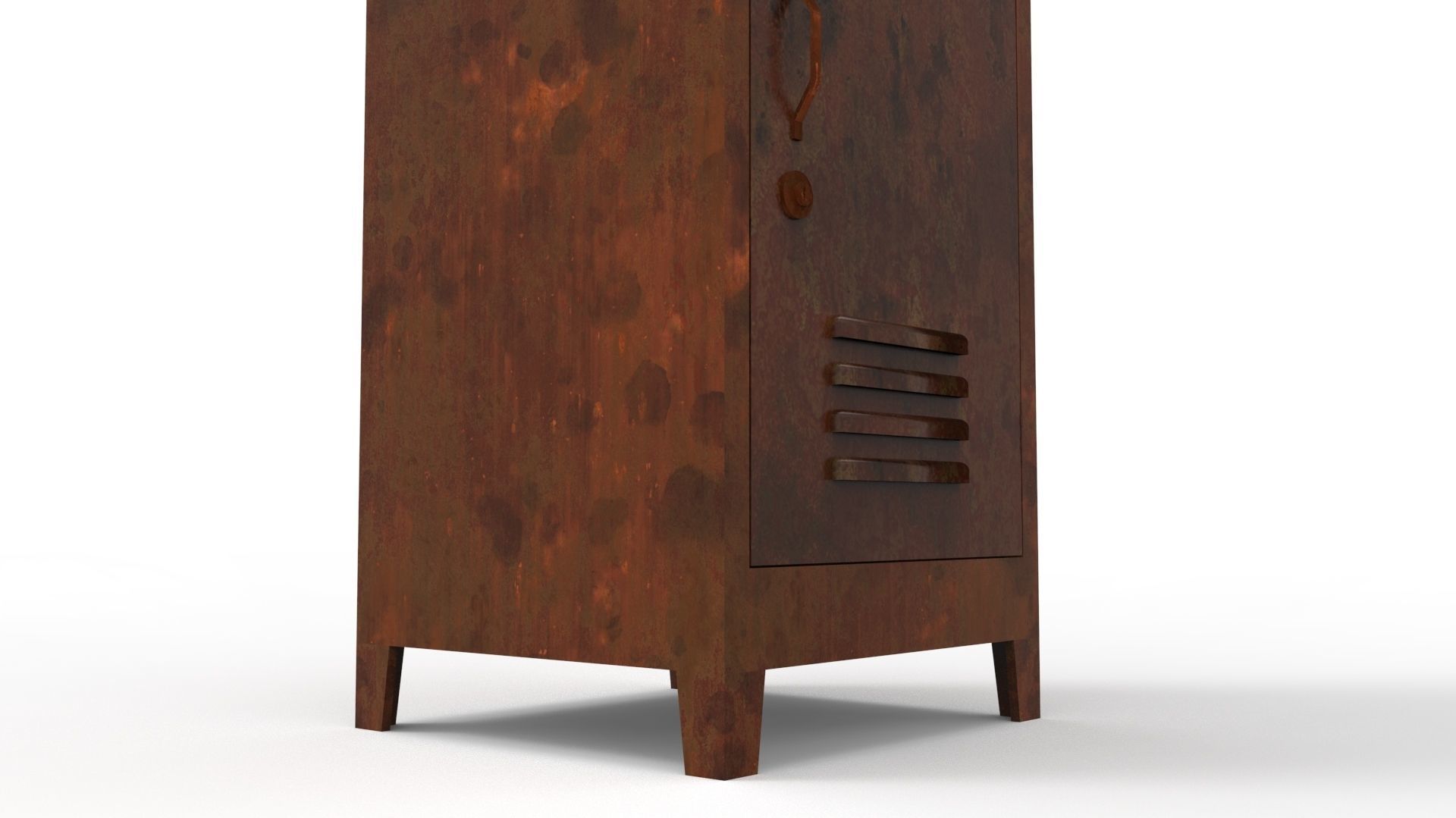 METAL CABINET - SINGLE LONG TWO COVER-RUSTY Low-poly 3D model_41