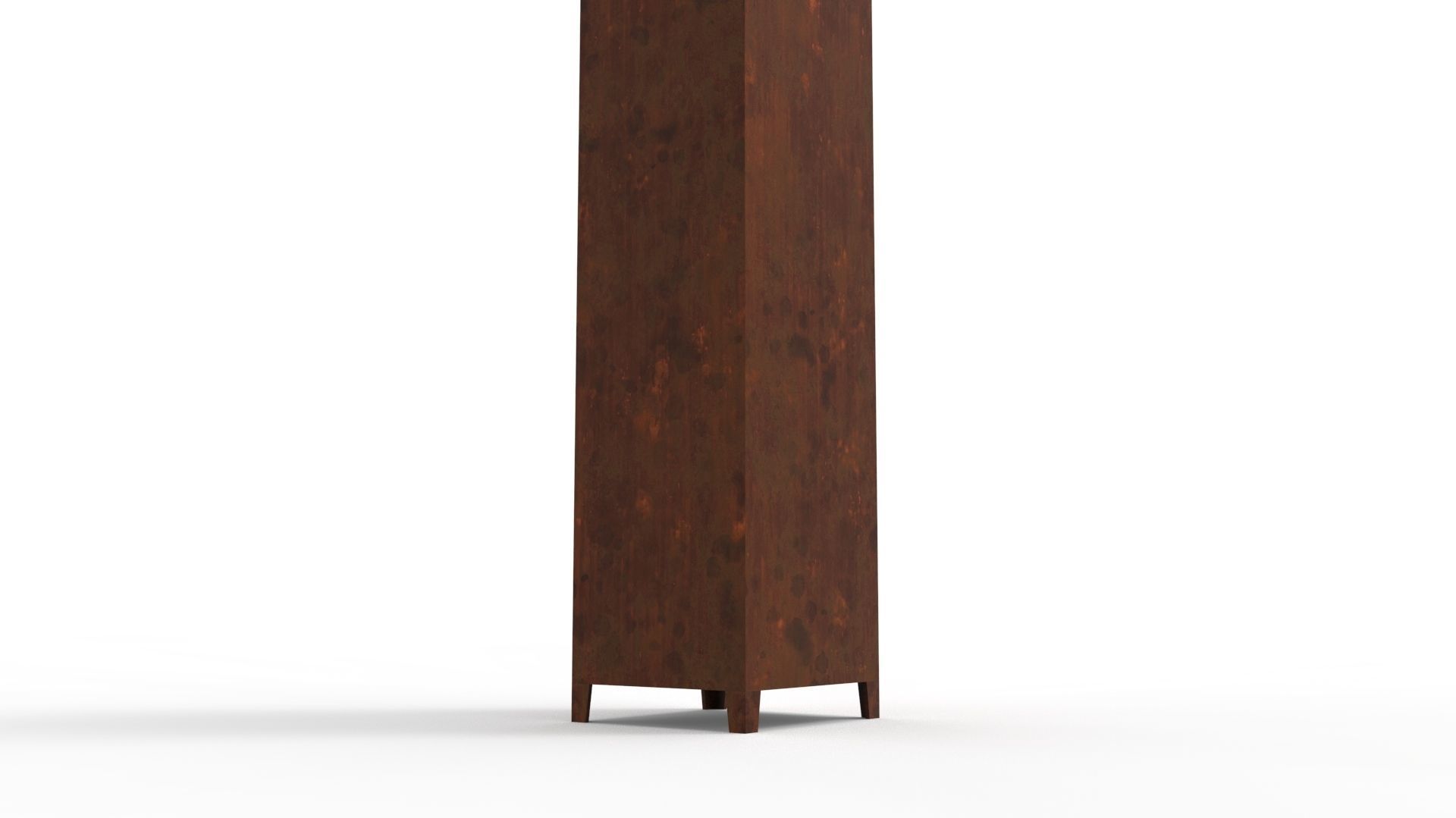 METAL CABINET - SINGLE LONG TWO COVER-RUSTY Low-poly 3D model_32