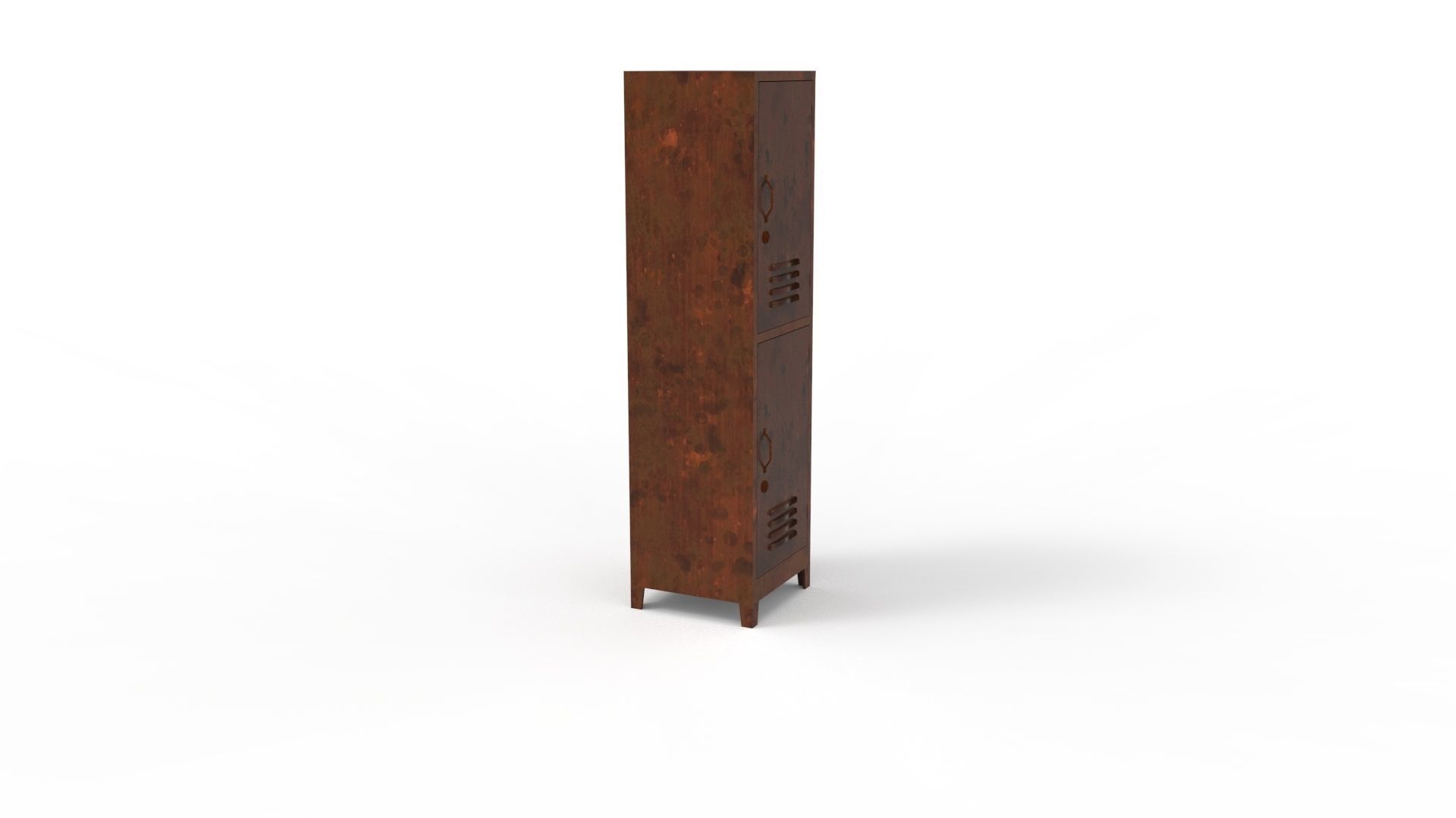 METAL CABINET - SINGLE LONG TWO COVER-RUSTY Low-poly 3D model_19
