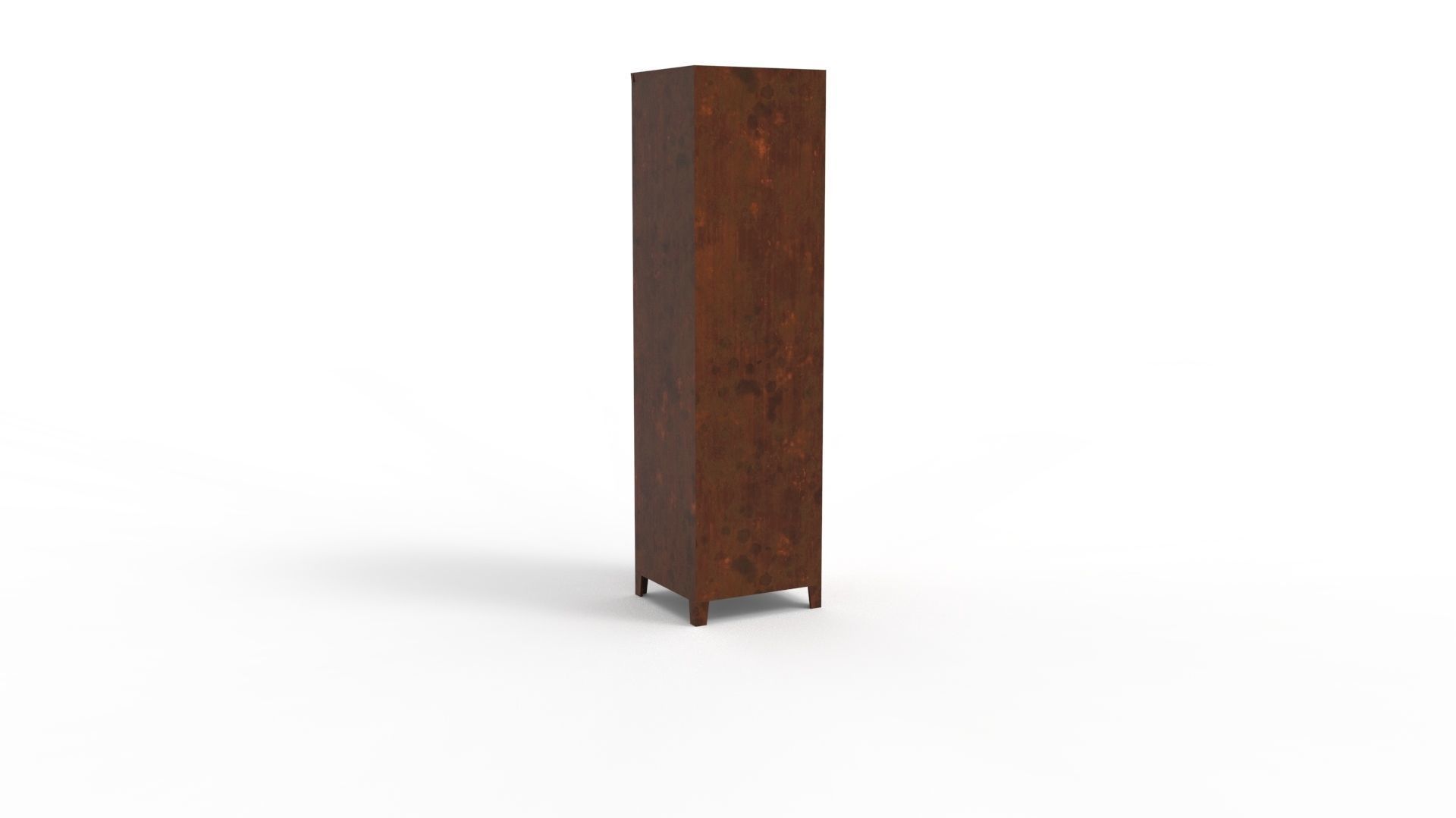 METAL CABINET - SINGLE LONG TWO COVER-RUSTY Low-poly 3D model_17