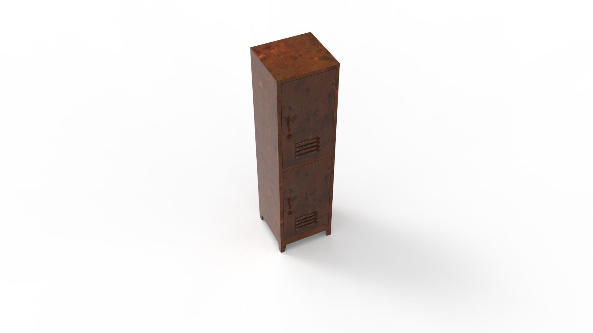 METAL CABINET - SINGLE LONG TWO COVER-RUSTY Low-poly 3D model_33