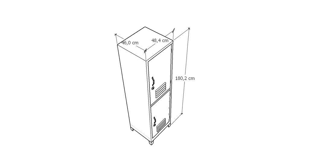 METAL CABINET - SINGLE LONG TWO COVER-RUSTY Low-poly 3D model_5
