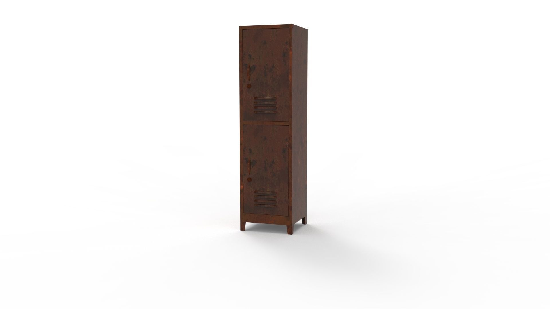 METAL CABINET - SINGLE LONG TWO COVER-RUSTY Low-poly 3D model_14