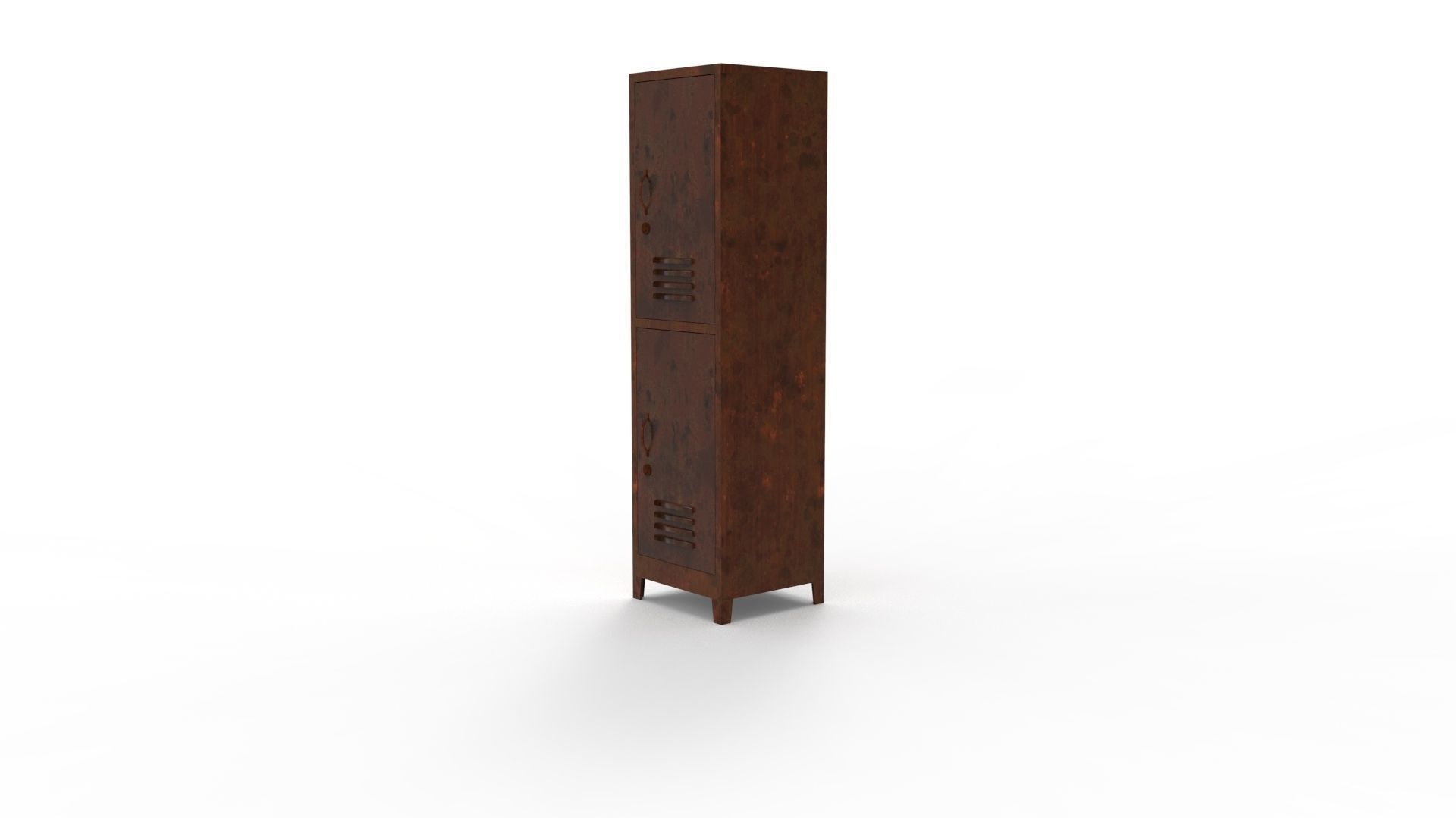 METAL CABINET - SINGLE LONG TWO COVER-RUSTY Low-poly 3D model_55