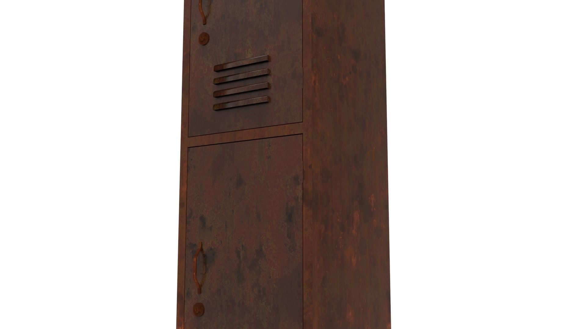 METAL CABINET - SINGLE LONG TWO COVER-RUSTY Low-poly 3D model_70