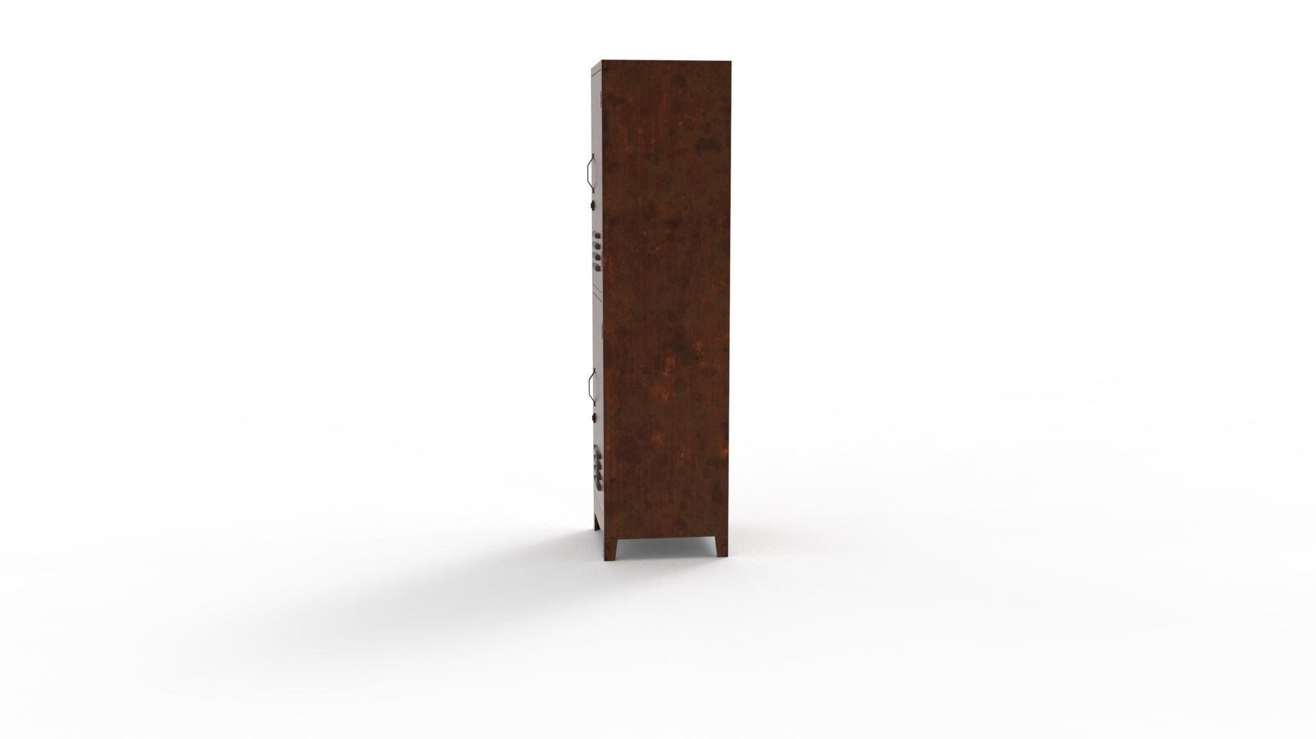 METAL CABINET - SINGLE LONG TWO COVER-RUSTY Low-poly 3D model_54