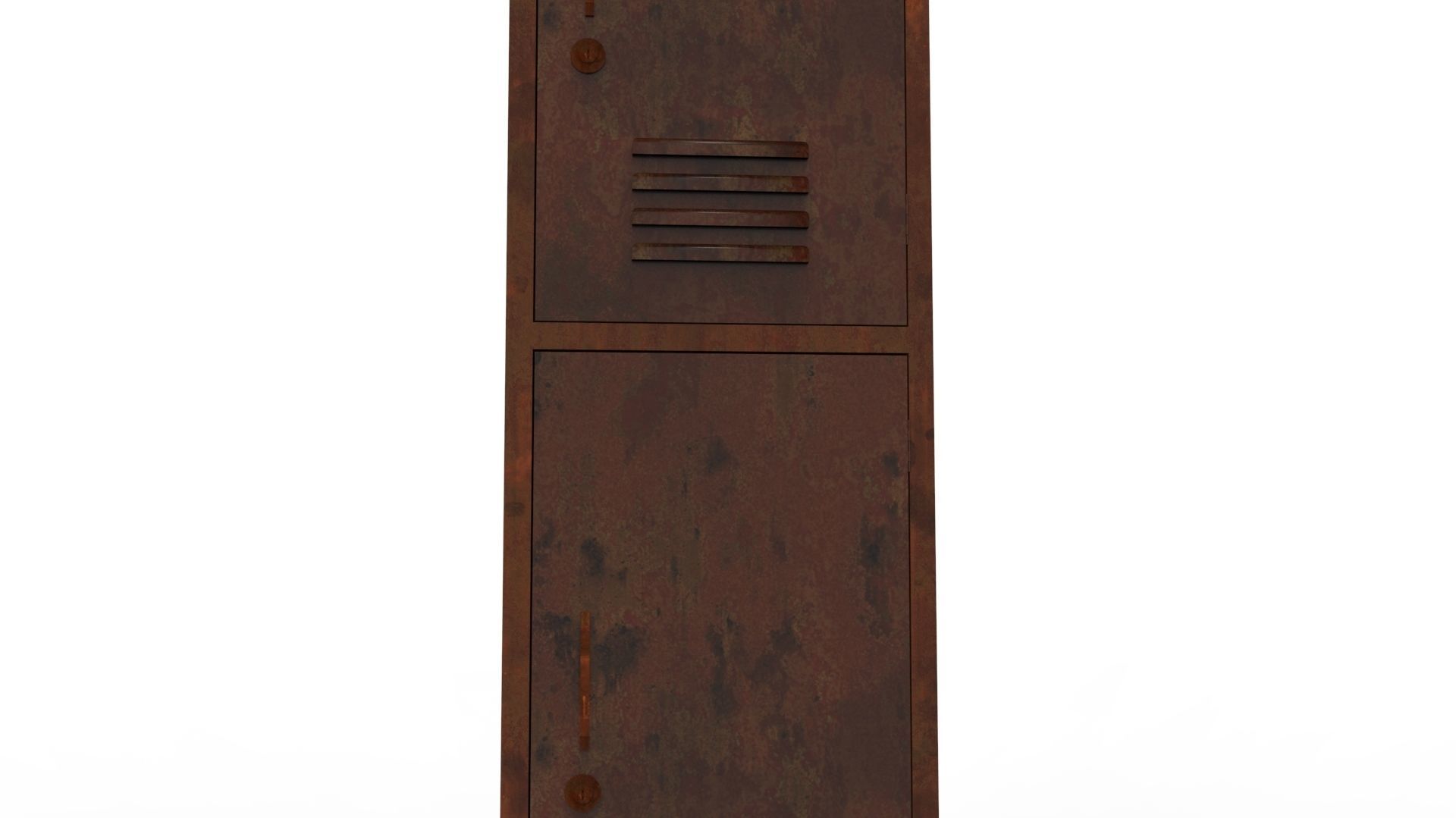 METAL CABINET - SINGLE LONG TWO COVER-RUSTY Low-poly 3D model_29