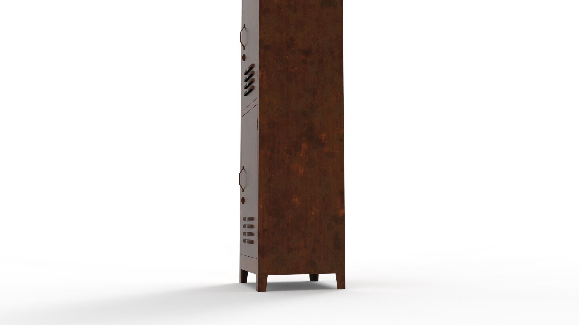 METAL CABINET - SINGLE LONG TWO COVER-RUSTY Low-poly 3D model_56