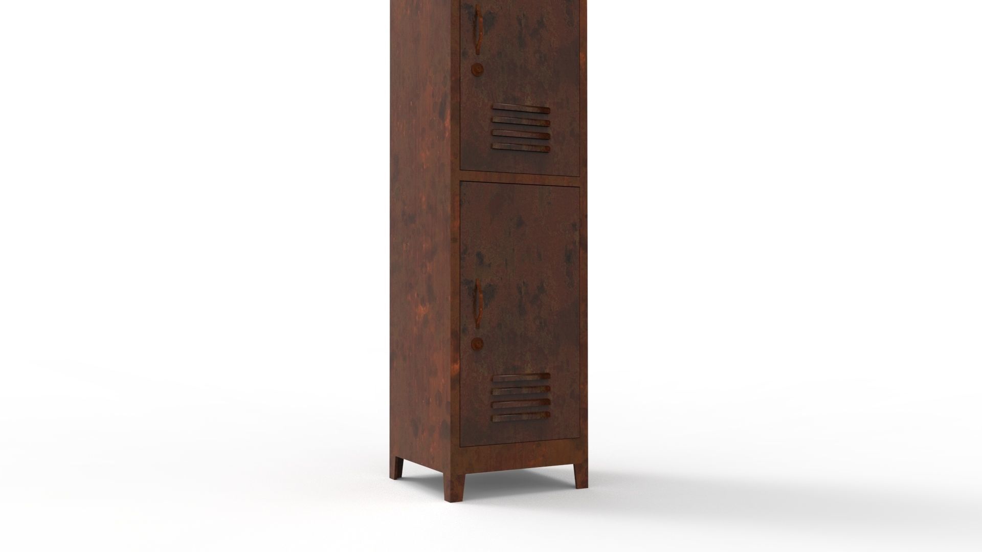 METAL CABINET - SINGLE LONG TWO COVER-RUSTY Low-poly 3D model_63