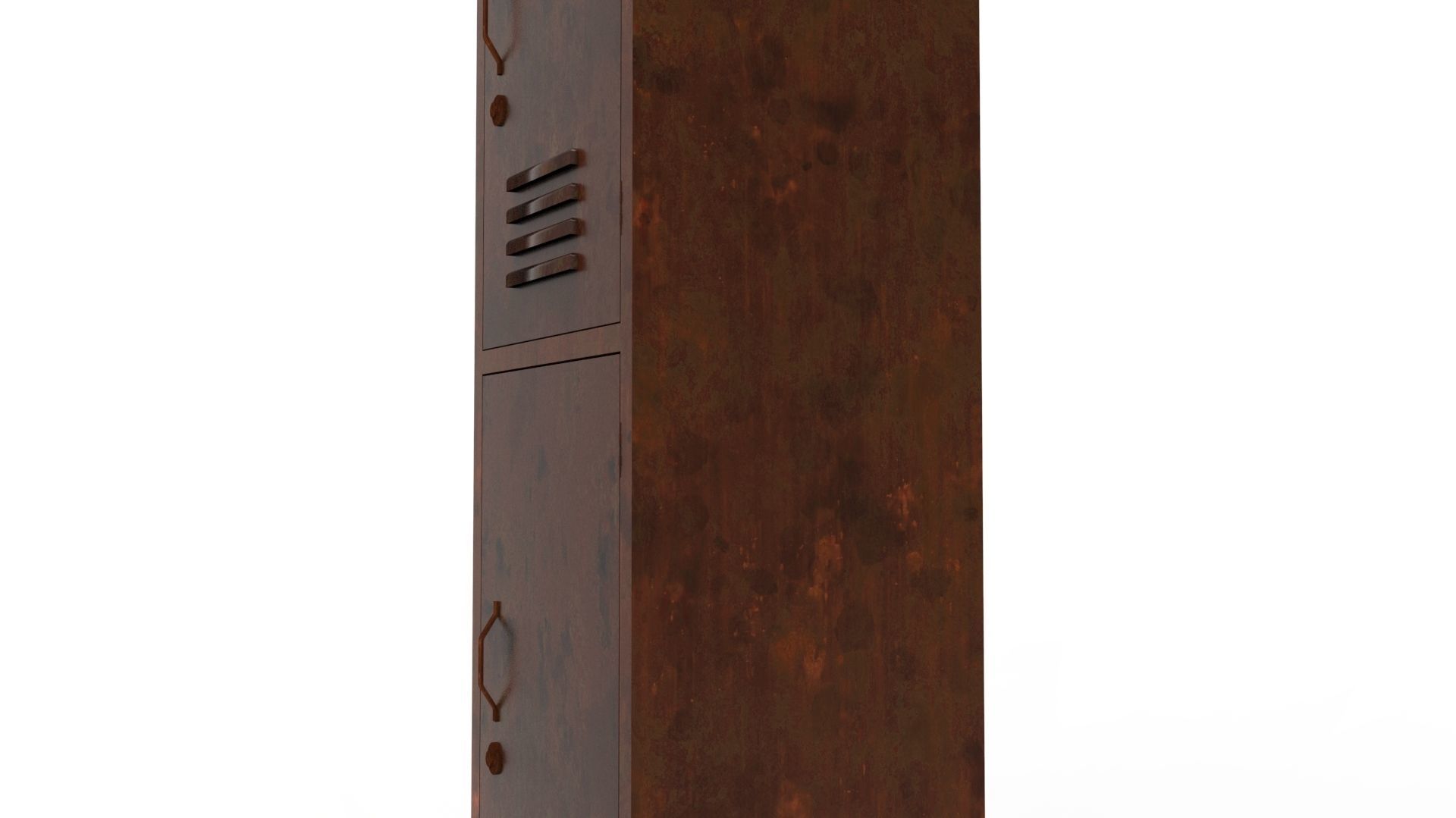 METAL CABINET - SINGLE LONG TWO COVER-RUSTY Low-poly 3D model_28