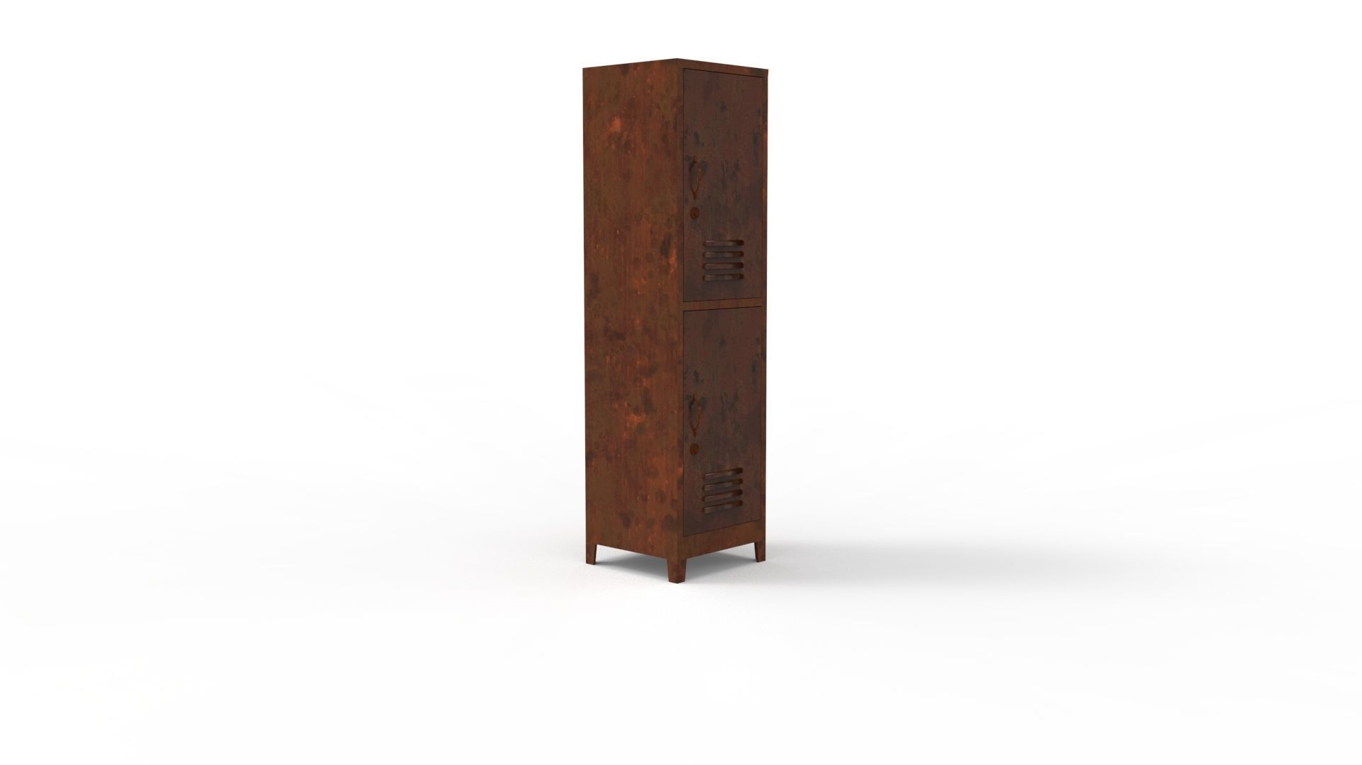 METAL CABINET - SINGLE LONG TWO COVER-RUSTY Low-poly 3D model_50