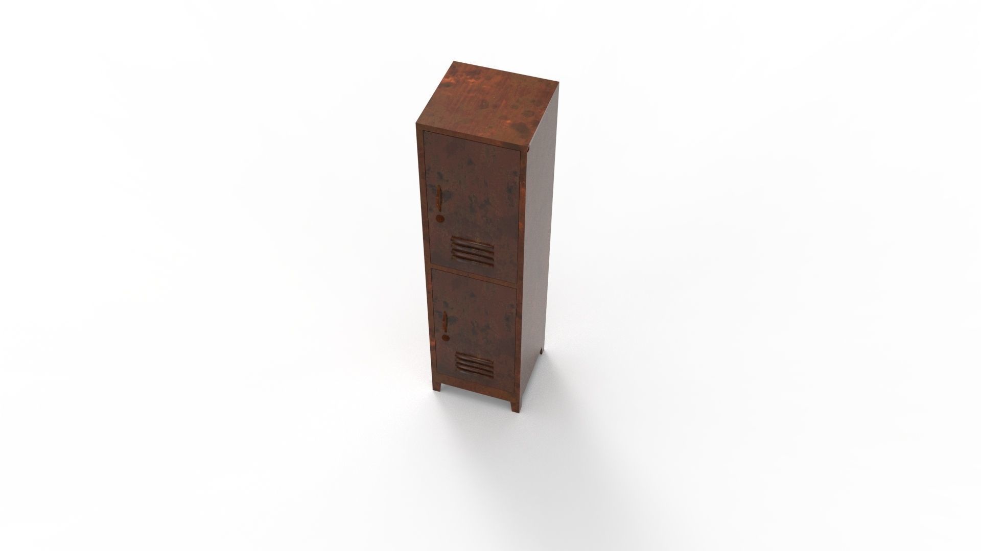 METAL CABINET - SINGLE LONG TWO COVER-RUSTY Low-poly 3D model_62