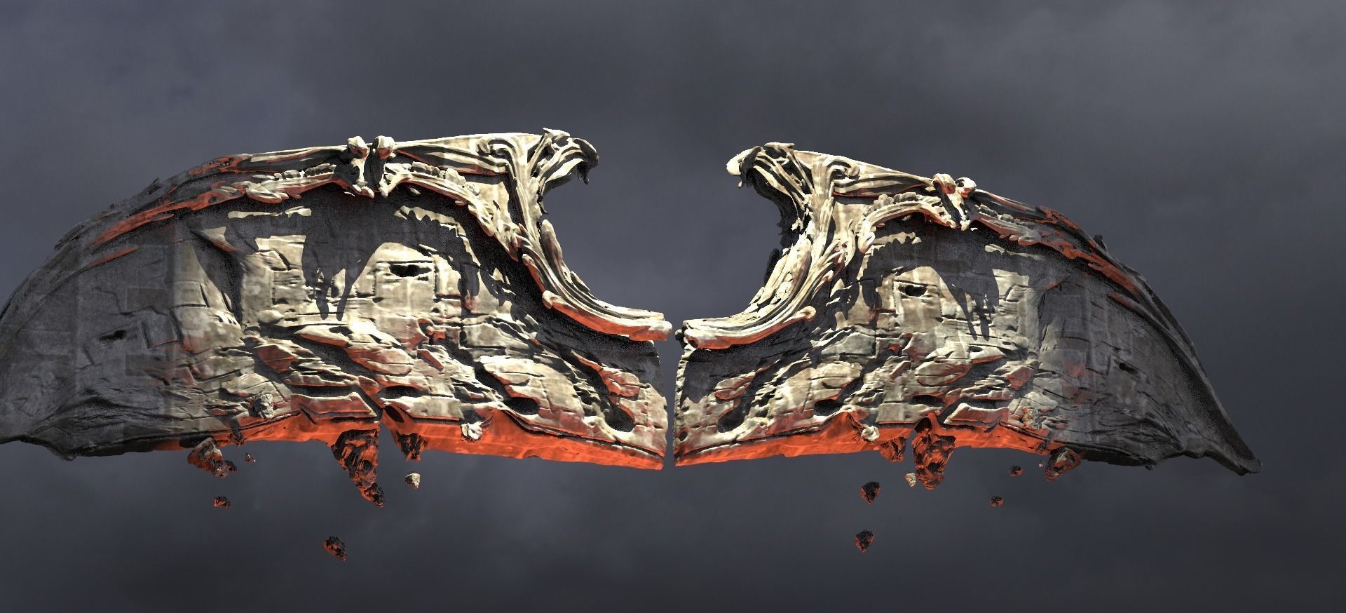 Angel Wings of Stone 2  3D model_2