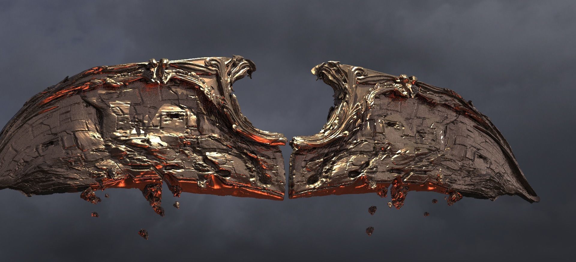 Angel Wings of Stone 2  3D model_1