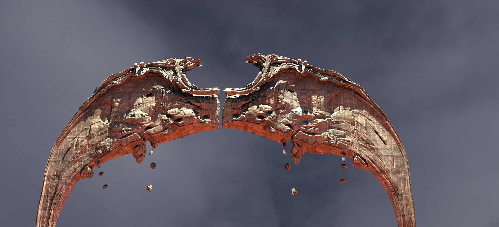 Angel Wings of Stone Curved 2  3D model_1