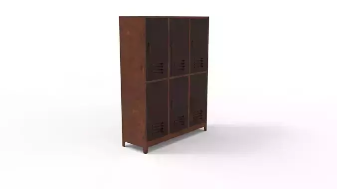 METAL CABINET -TRIPLE LONG SIX COVER-RUSTY