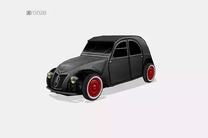 Citroen 2CV A Hot Rod Low-poly 3D model