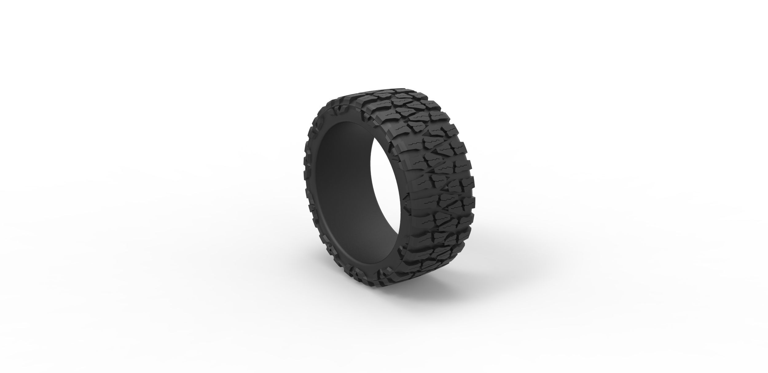 Mud low profile tire Scale 1 to 10 3D print model_6