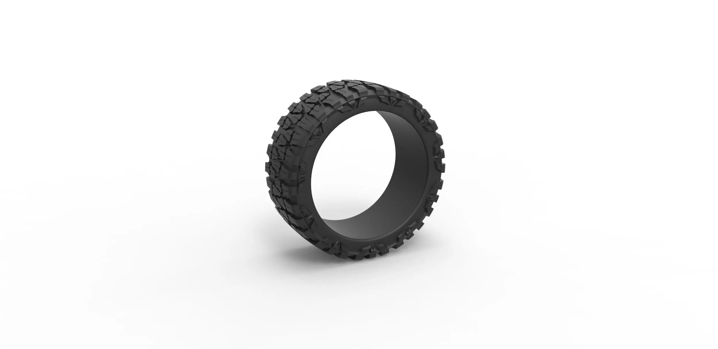 Mud low profile tire Scale 1 to 10 3D print model_0