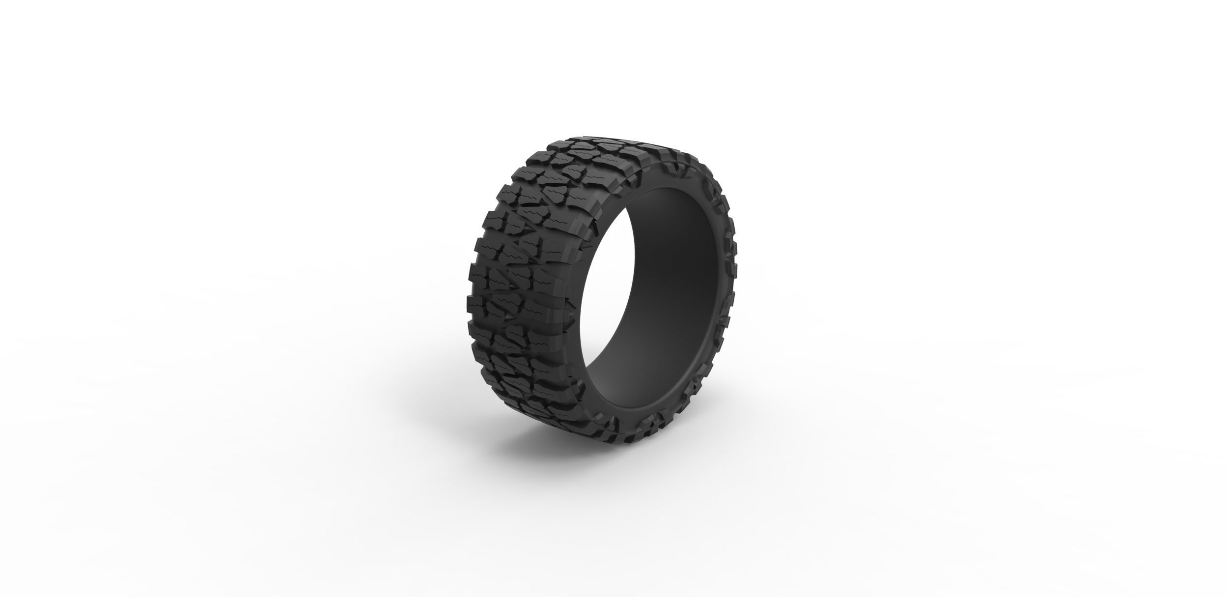 Mud low profile tire Scale 1 to 10 3D print model_1
