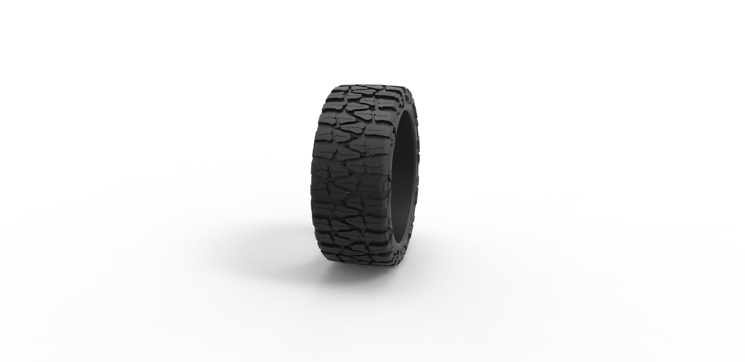Mud low profile tire Scale 1 to 10 3D print model_2