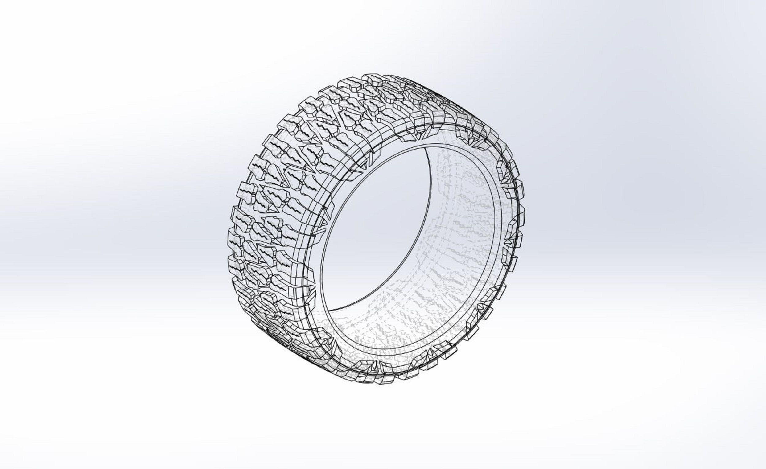 Mud low profile tire Scale 1 to 10 3D print model_7