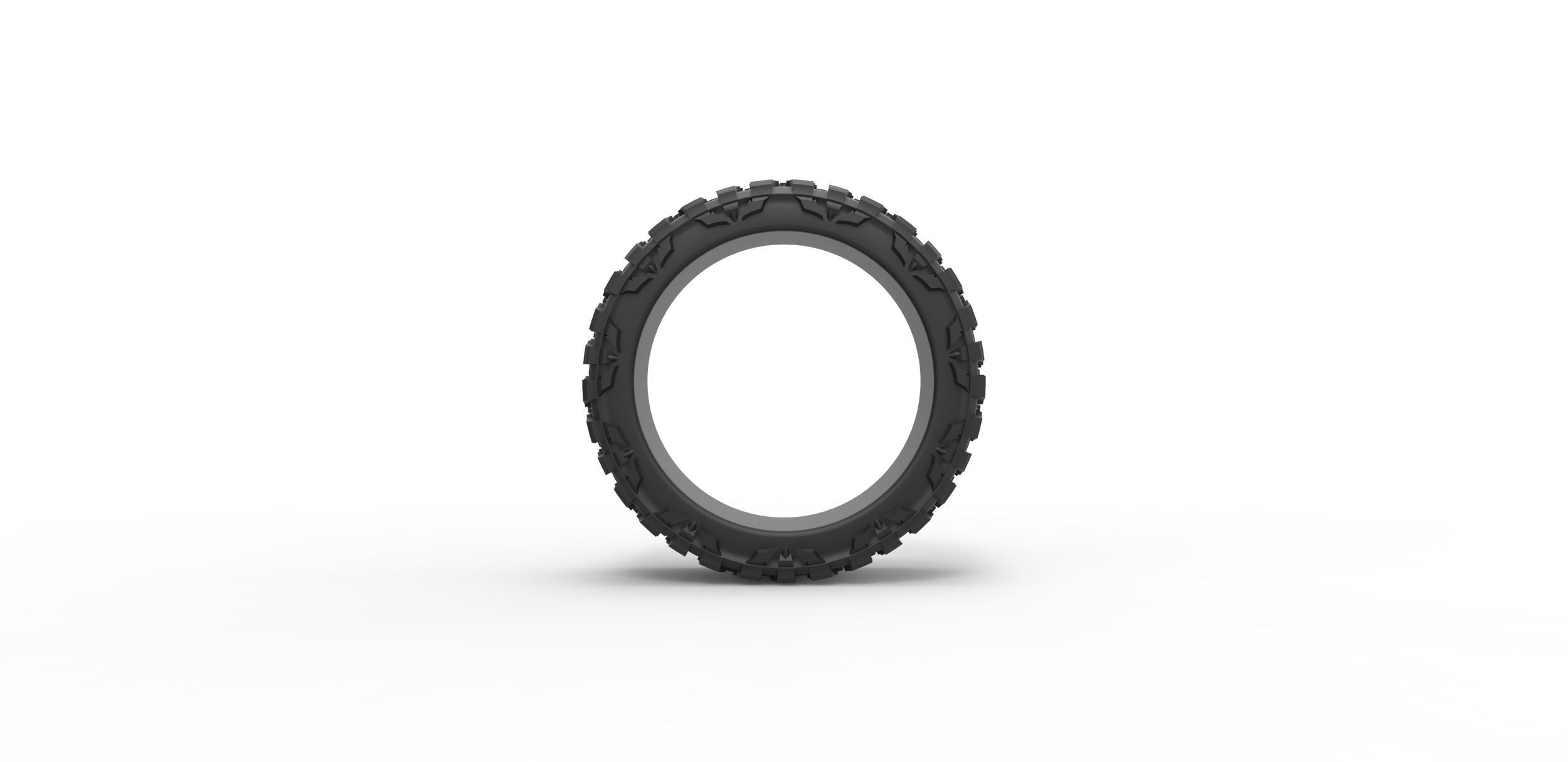 Mud low profile tire Scale 1 to 10 3D print model_4