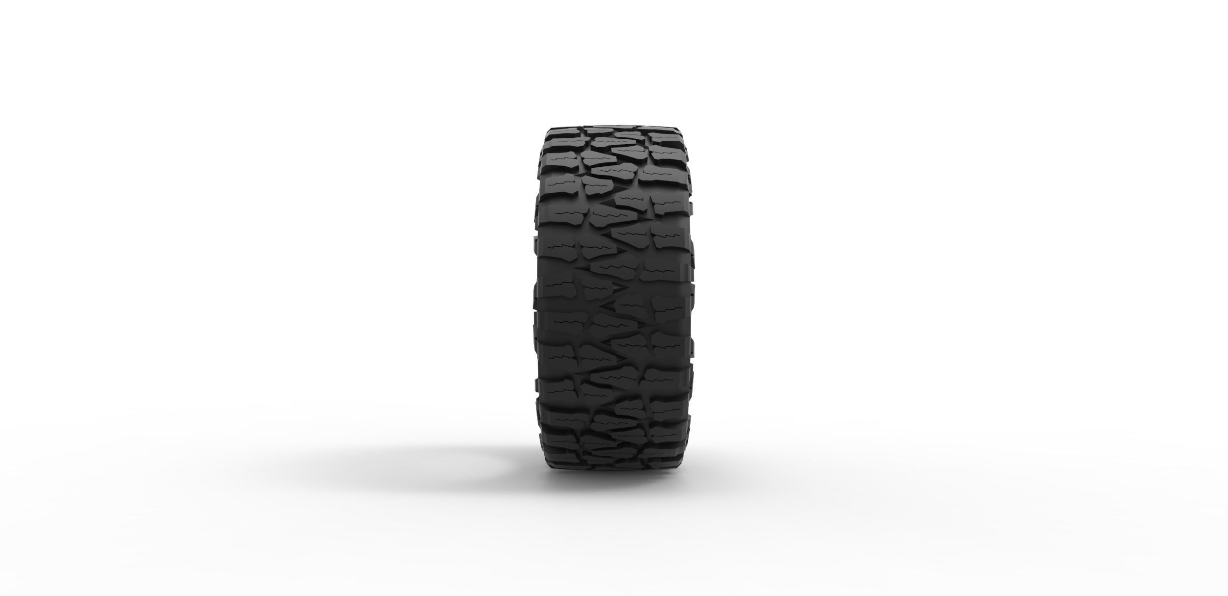 Mud low profile tire Scale 1 to 10 3D print model_3