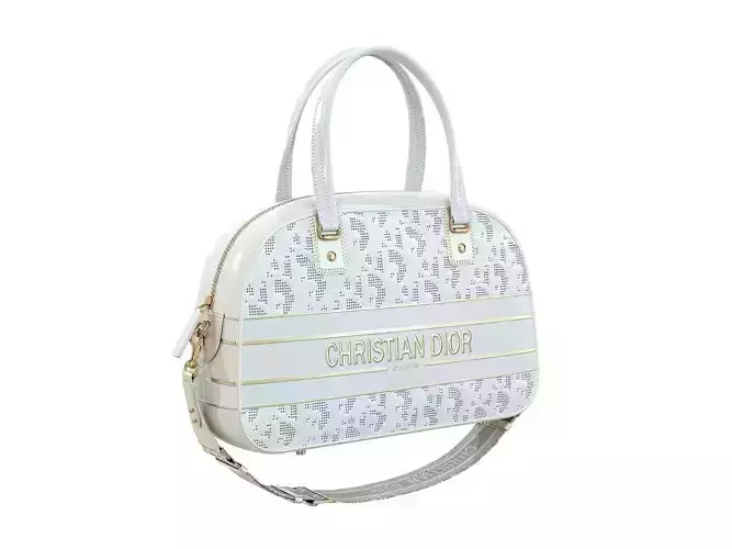 Dior Vibe Classic Bowling Medium Bag White Low-poly 3D model
