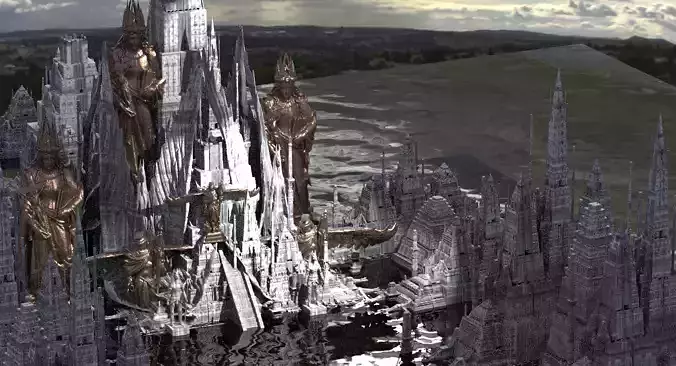 Holy Gold Egyptian Temples Kitbash