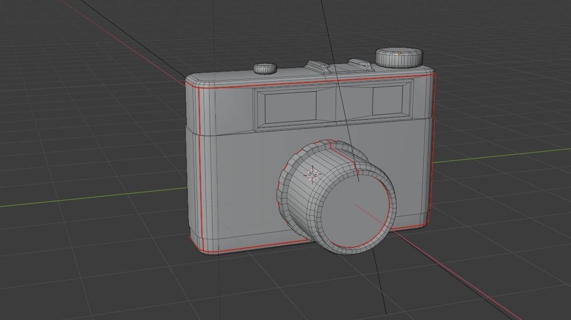Stylized Low-poly Analog Camera Free low-poly 3D model_6