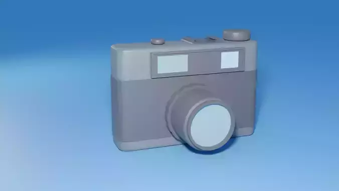Stylized Low-poly Analog Camera Free low-poly 3D model