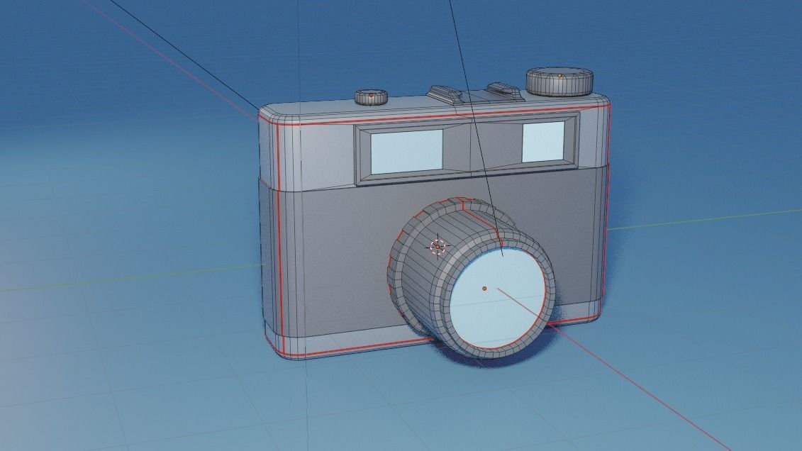 Stylized Low-poly Analog Camera Free low-poly 3D model_4