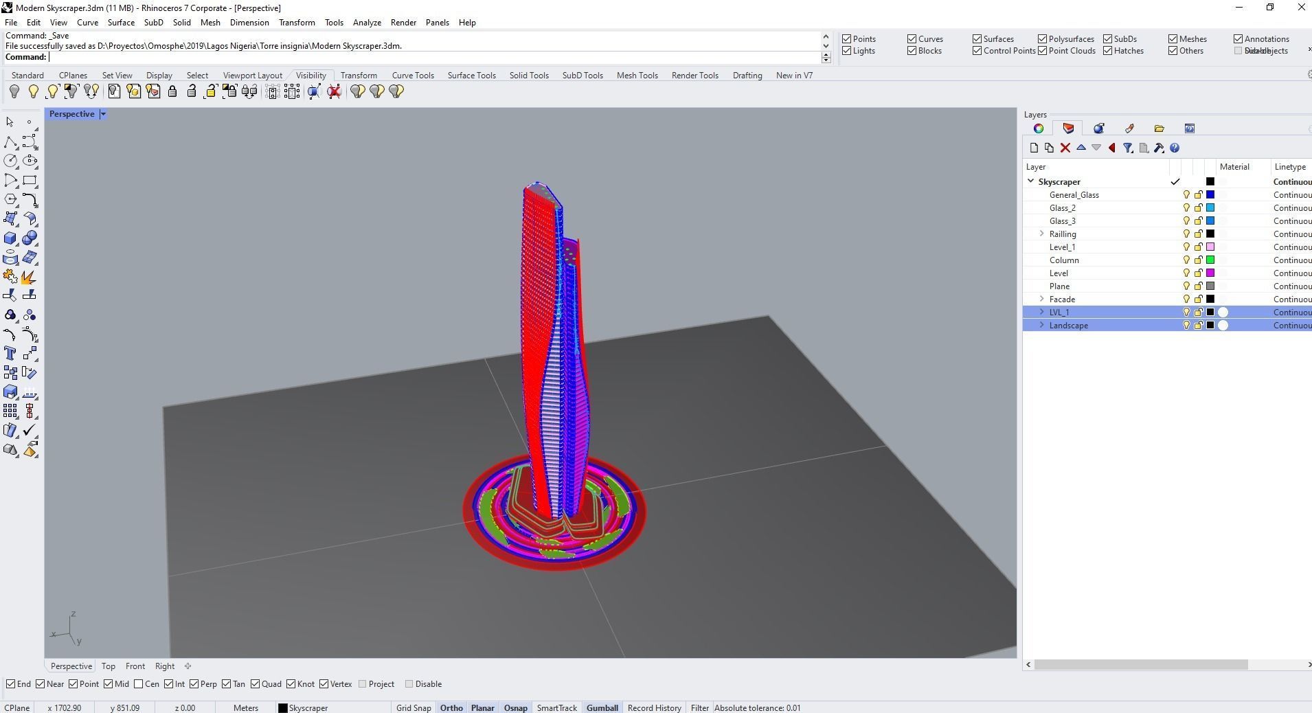 Aesthetic Skyscraper 3D model_16