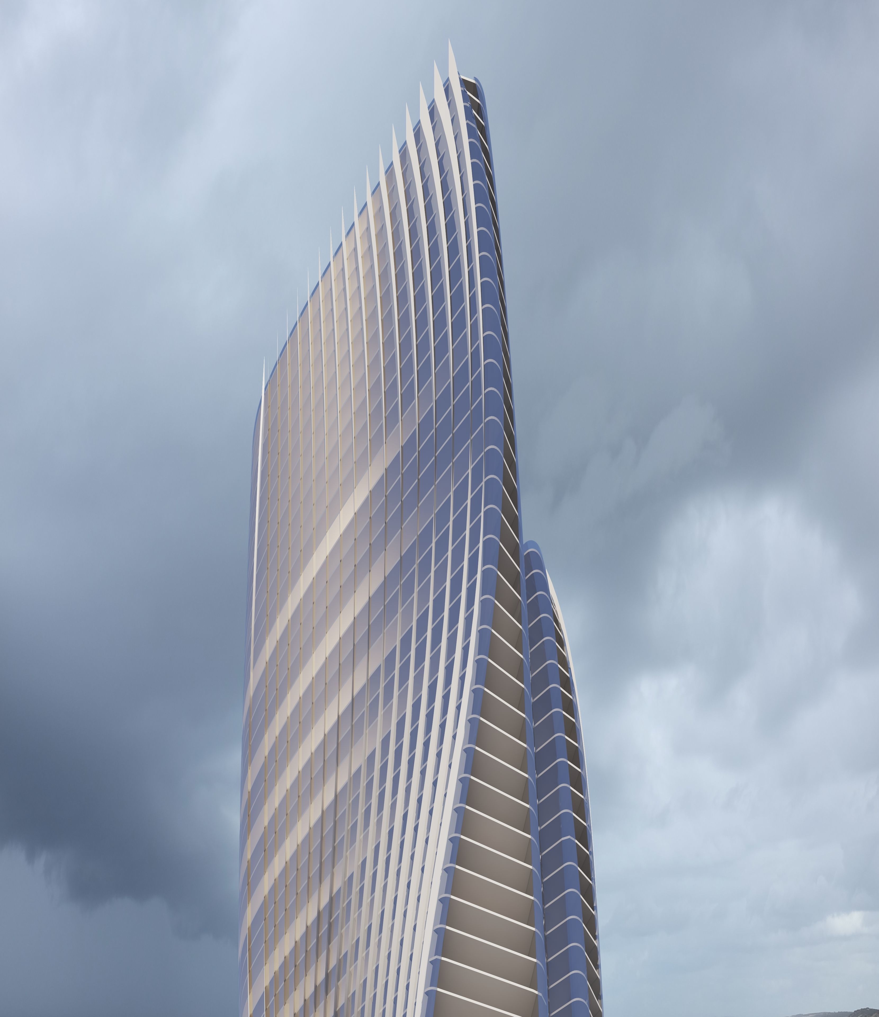 Aesthetic Skyscraper 3D model_8