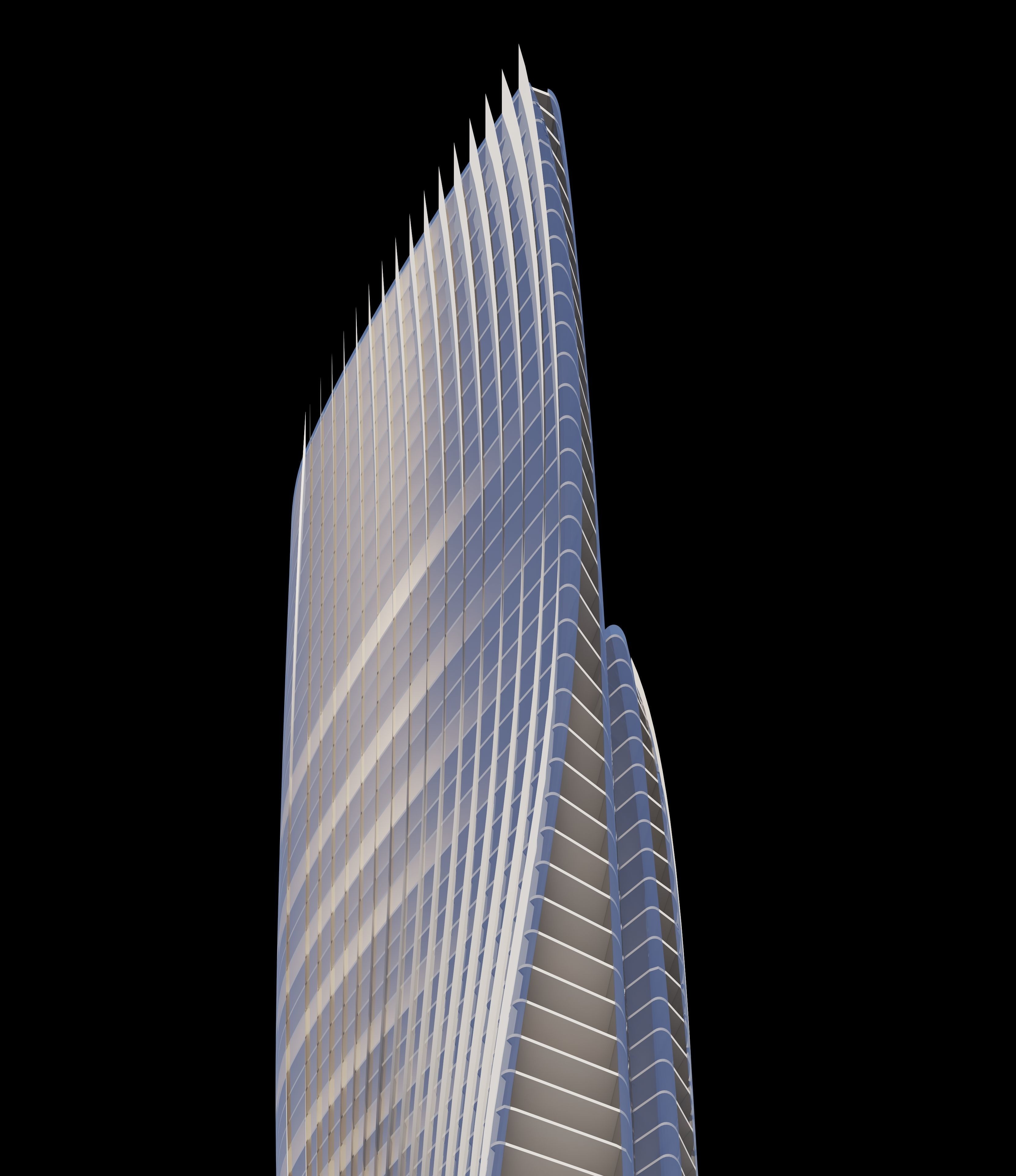 Aesthetic Skyscraper 3D model_10