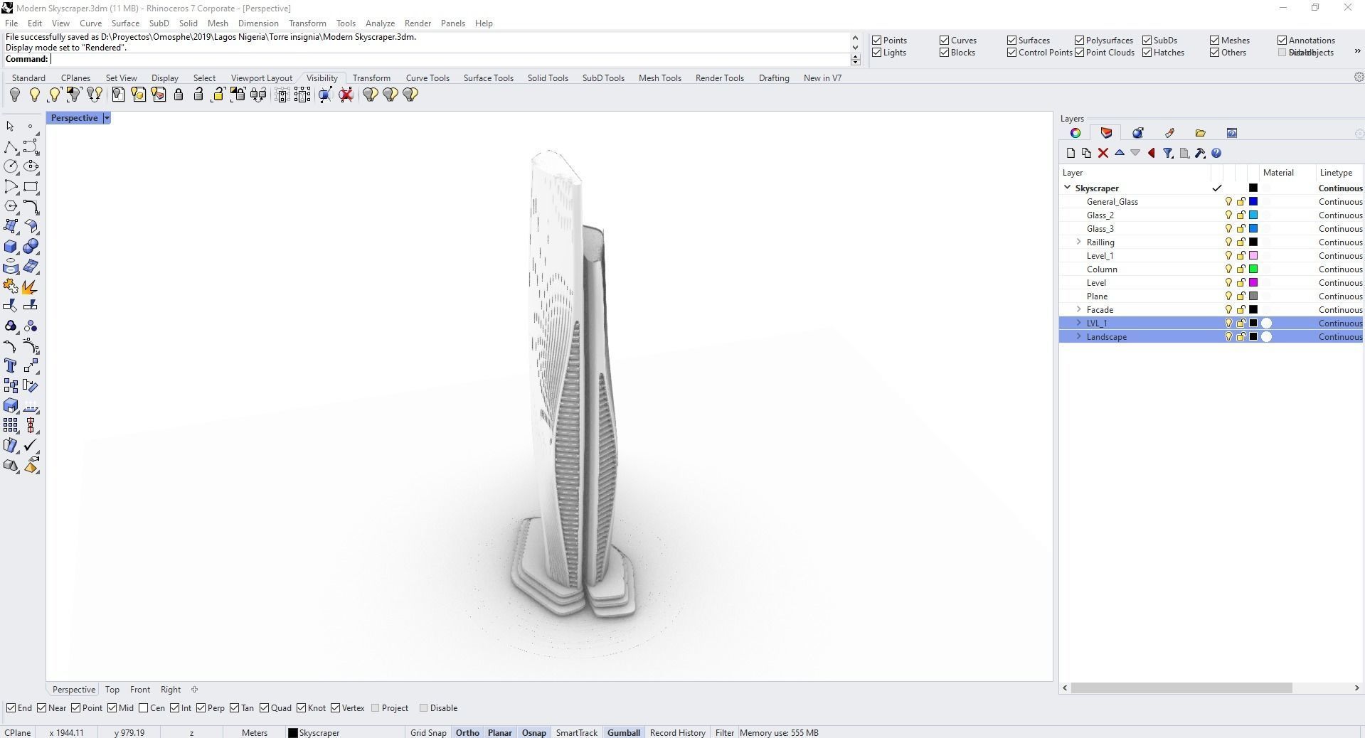 Aesthetic Skyscraper 3D model_22