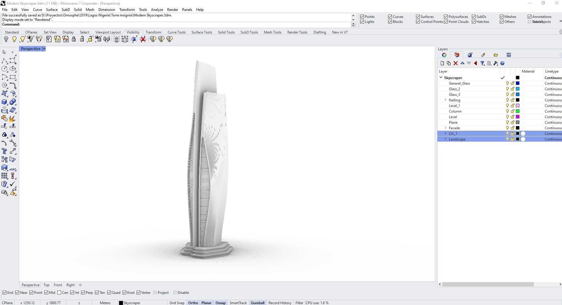 Aesthetic Skyscraper 3D model_23