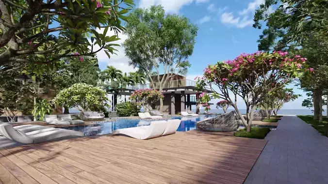 SCENE LUMION 11 5 AND ABOVE BEACH BY YOGA4ARCH 3D model