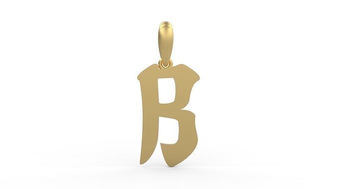 Initial Letters Pendant Karasha B 3D print model