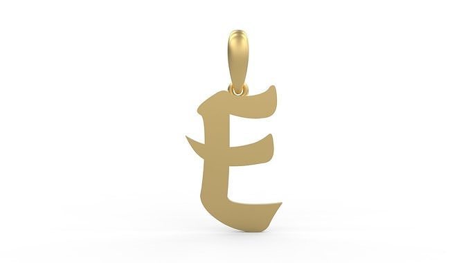 Initial Letters Pendant Karasha E 3D print model