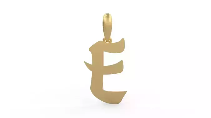 Initial Letters Pendant Karasha E 3D print model