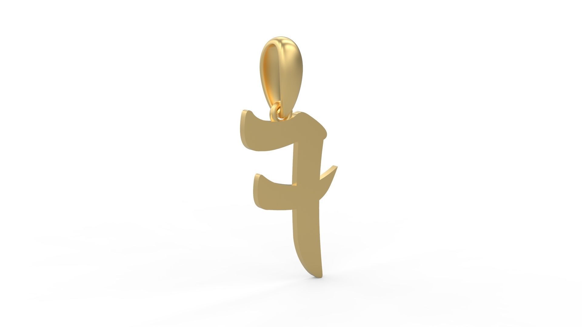 Initial Letters Pendant Karasha F 3D print model_3