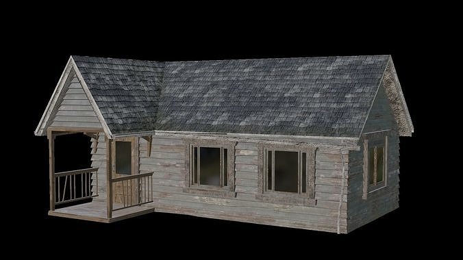 Old Abandoned House Low-poly 3D model