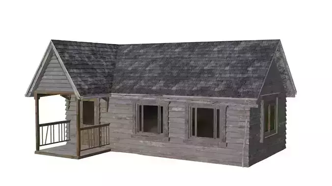 Old Abandoned House Low-poly 3D model