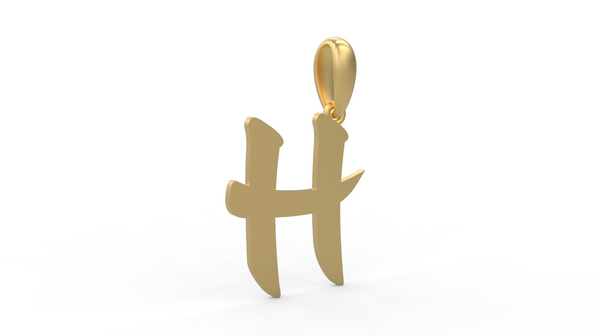 Initial Letters Pendant Karasha H 3D print model_3