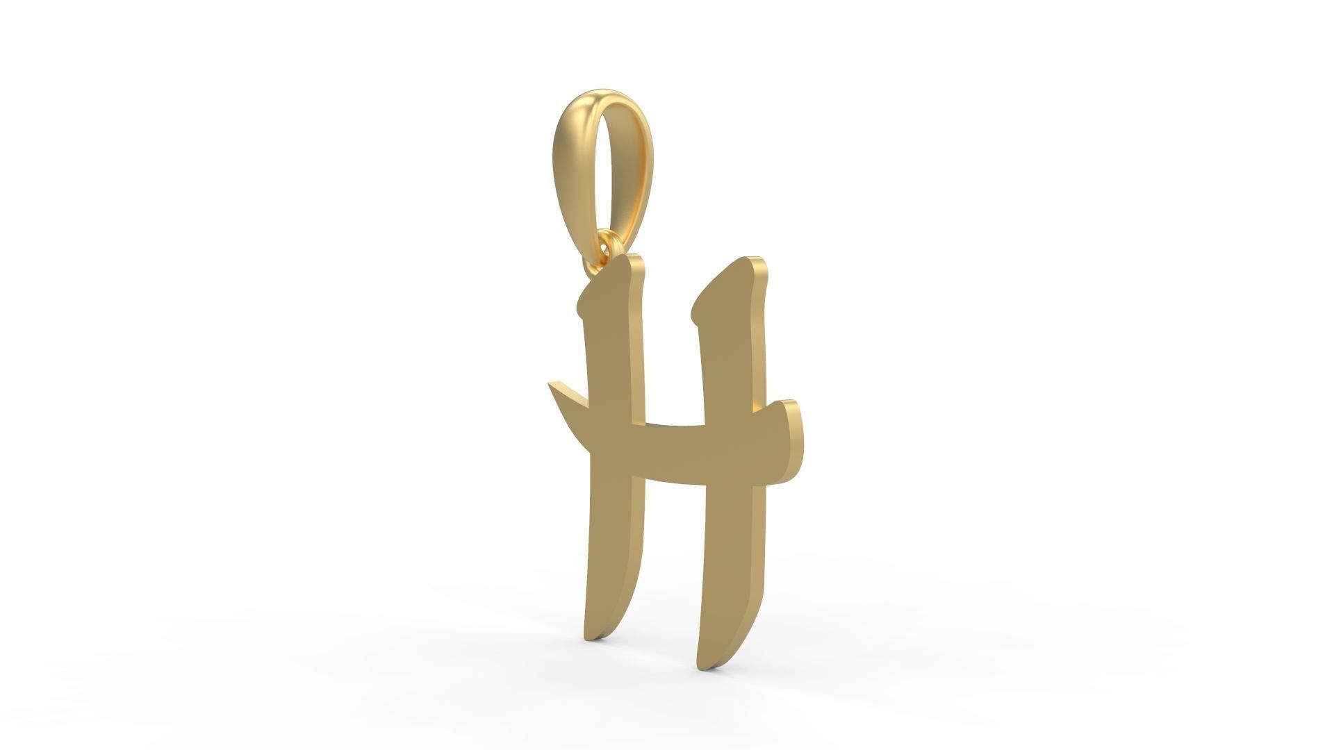 Initial Letters Pendant Karasha H 3D print model_1