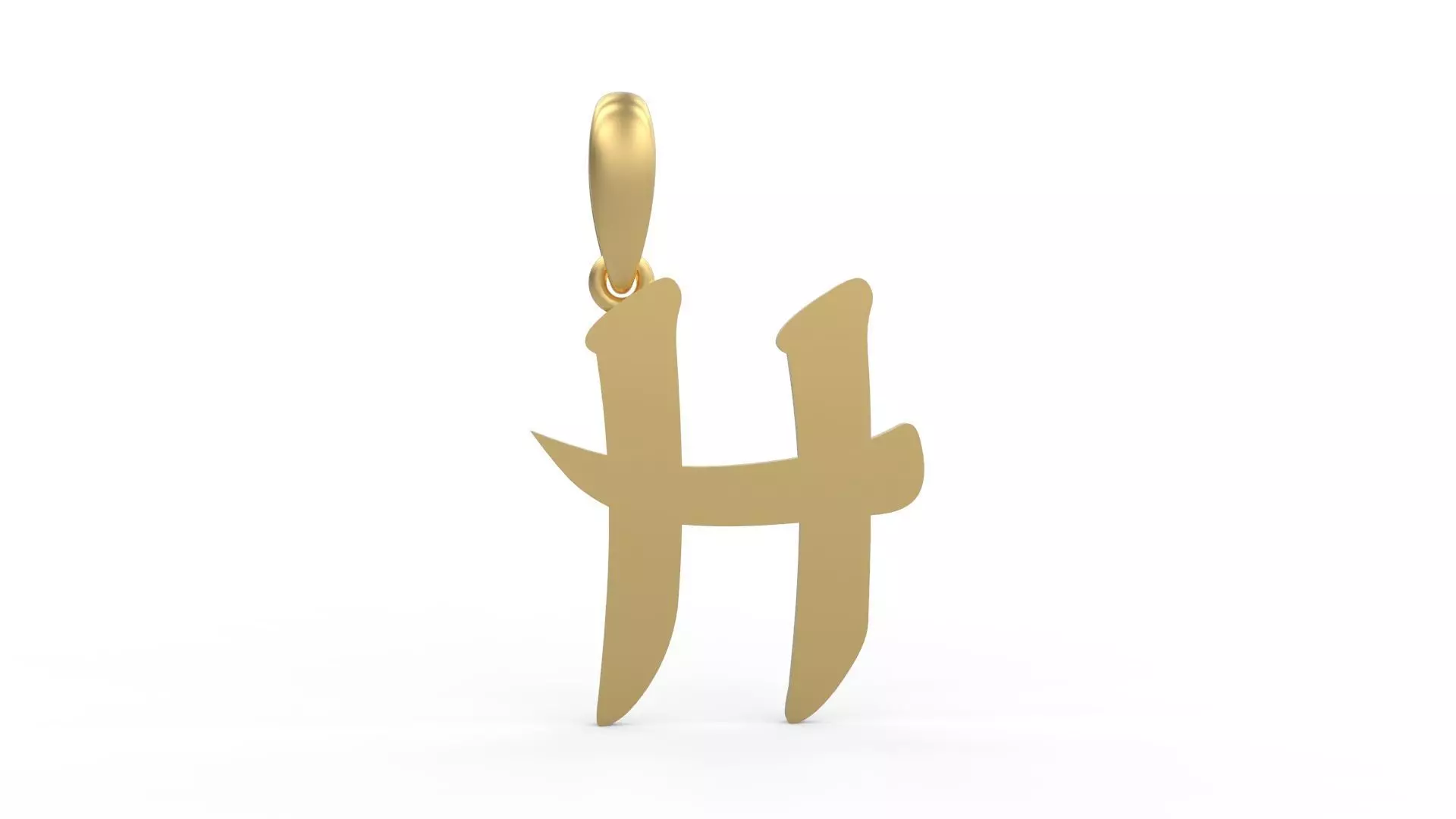 Initial Letters Pendant Karasha H 3D print model_0