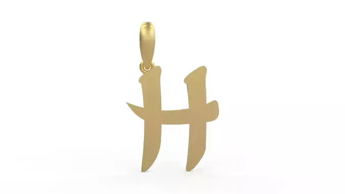 Initial Letters Pendant Karasha H 3D print model