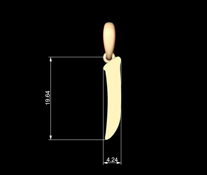 Initial Letters Pendant Karasha I 3D print model_5